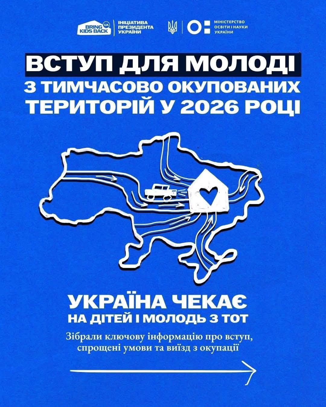 Вступ для молоді з тимчасово окупованих територій у 2026 році